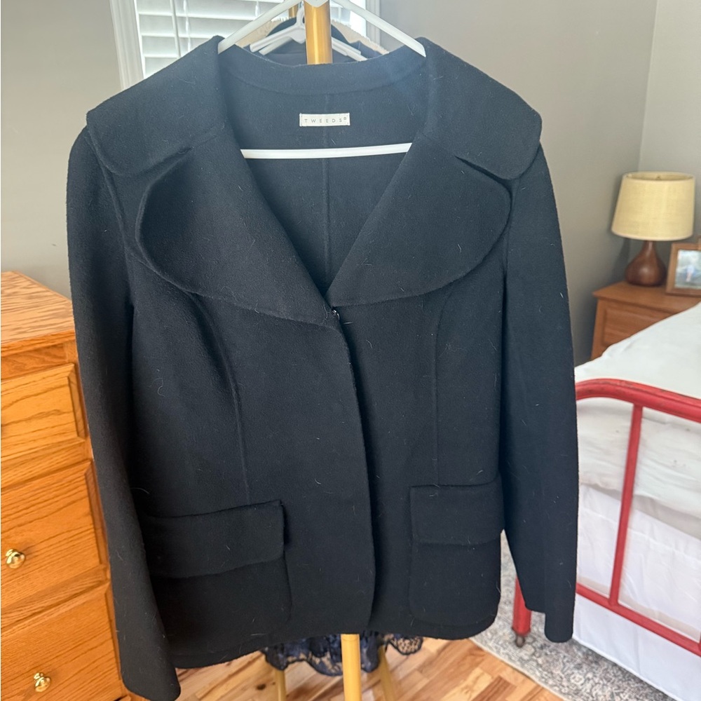 Tweeds Women's Black Blazer pea coat